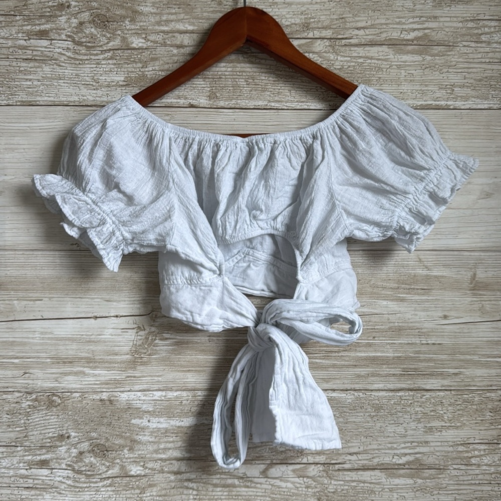 Blanco by Nature White Crop Top Size Large - Picture 5 of 8